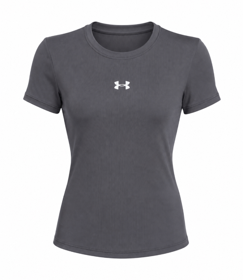 Body Slim Lightly Ribbed Lycra Shirt in Grey