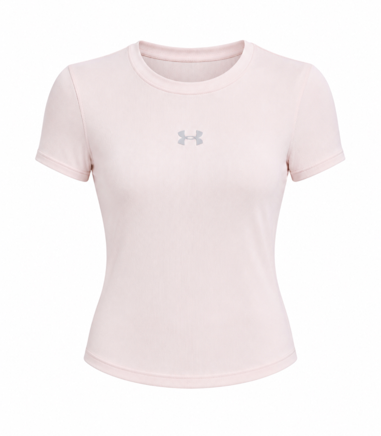 Body Slim Lightly Ribbed Lycra Shirt in White